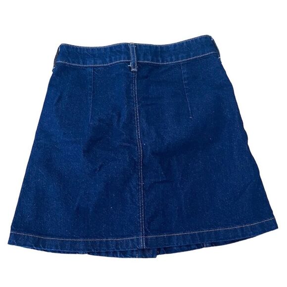 Divided By H&M Denim Jean Mini Skirt Women’s Size 6 Full Button Front - Picture 2 of 6